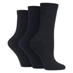 3 Pack Ladies Plain Cotton Socks - Soft Breathable Everyday Comfort Fit