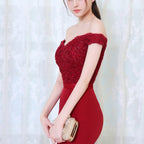 Mermaid Long Evening Dress Party Elegant Long Prom Gown With Belt, 4, 6, 8, 10, 12, 14