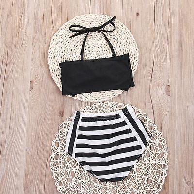Cute Baby Girl Bikini Striped Triangle Bow Bathing Suit Proud Princess Beachwear, 70, 80, 110