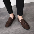 Men Leather Shoes Suede Tassels Slip-on Peas Shoes, 43, 37, 38, 39, 40, 41, 42, 44, 45, 46, 47, 48