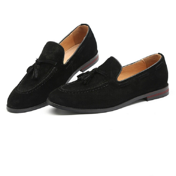Men Leather Shoes Suede Tassels Slip-on Peas Shoes, 43, 37, 38, 39, 40, 41, 42, 44, 45, 46, 47, 48