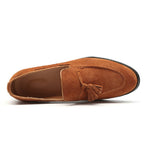 Men Leather Shoes Suede Tassels Slip-on Peas Shoes, 43, 37, 38, 39, 40, 41, 42, 44, 45, 46, 47, 48