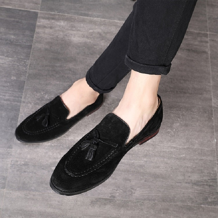 Men Leather Shoes Suede Tassels Slip-on Peas Shoes, 43, 37, 38, 39, 40, 41, 42, 44, 45, 46, 47, 48