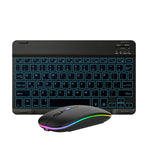 10 Inch RGB Colorful Backlit Bluetooth Keyboard And Mouse Set For Mobile Phone / Tablet, Black, White