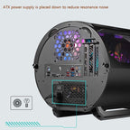 GAMEKM Genki Bomb Personality Gaming Internet Cafe Side Through Gaming Case USB 3.0 Water-cooled Desktop Computer Case, White, Pink, Black