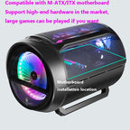 GAMEKM Genki Bomb Personality Gaming Internet Cafe Side Through Gaming Case USB 3.0 Water-cooled Desktop Computer Case, White, Pink, Black