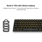RK61 61 Keys Bluetooth / 2.4G Wireless / USB Wired Three Modes Tablet Mobile Gaming Mechanical Keyboard, Cable Length: 1.5m, Style:Green Shaft(White)