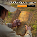 Professional Mini Compass Map Scale Ruler Multifunctional Equipment Outdoor Hiking Camping Survival, Mini