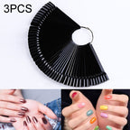3 Set Fan-shaped Nail Mold Swatch Nail Polish Color Card Nail Art Display Board