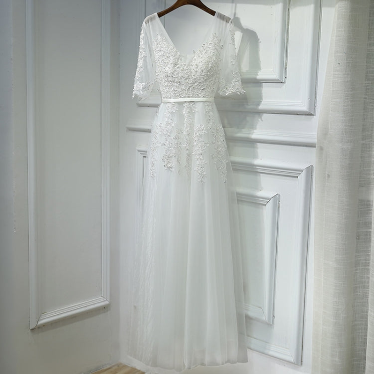 Sexy V-neck Evening Dress Robe Tulle Applique Evening Dresses, S, XXL, XXXL