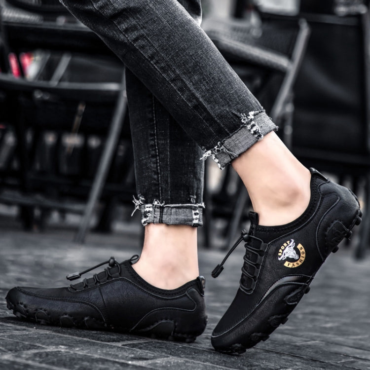 Spring And Summer Men Casual Octopus Peas Lazy Shoes Breathable Leather Shoes, 47, 48