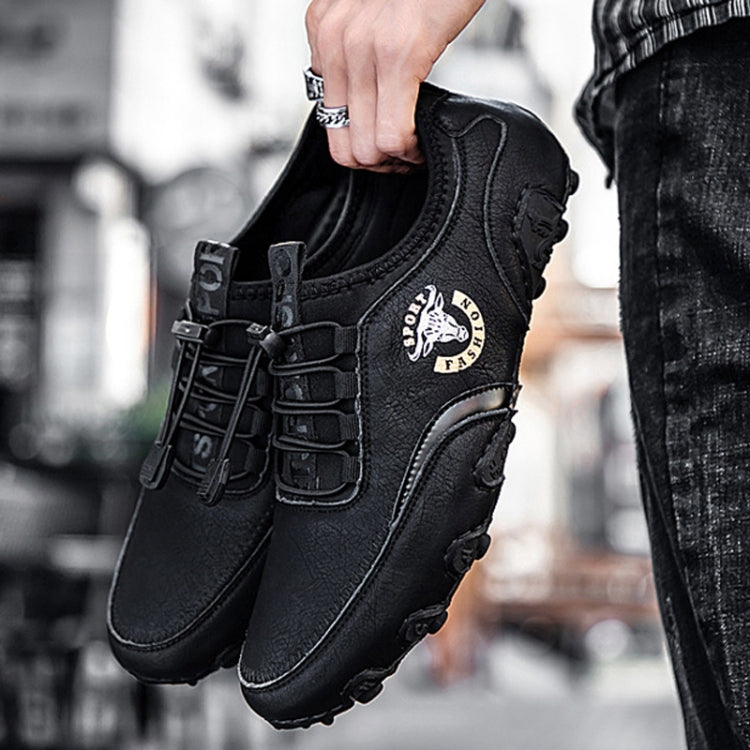 Spring And Summer Men Casual Octopus Peas Lazy Shoes Breathable Leather Shoes, 47, 48