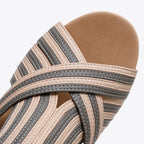 Women Summer Slope Heel Sandals Fashion Bohemian Style Fish Mouth Shoes, Size: 36(Apricot)