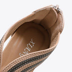 Women Summer Slope Heel Sandals Fashion Bohemian Style Fish Mouth Shoes, Size: 36(Apricot)