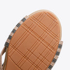 Women Summer Slope Heel Sandals Fashion Bohemian Style Fish Mouth Shoes, Size: 36(Apricot)