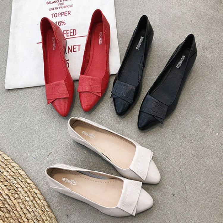 Spring And Summer Cowhide Shoes With Thick Heel Mid-Heel For Women, 34, 35, 36, 37, 38, 39, 40, 41