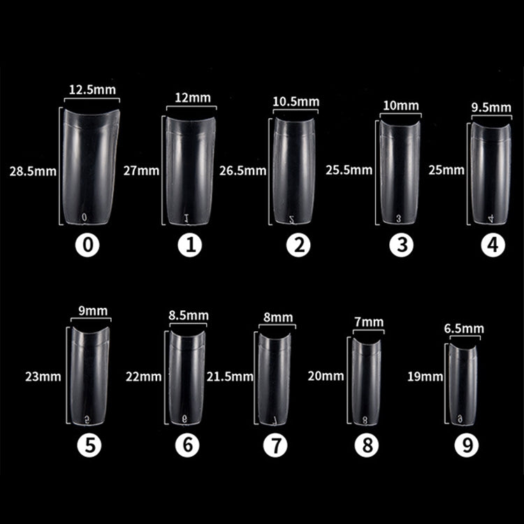 FABIYAN Nail Brush Nail Piece Set Nail Art Polishing Supplies Set, Specification: Transparent Semi-sticked Big Set