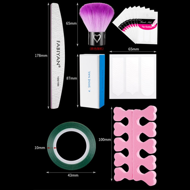 FABIYAN Nail Brush Nail Piece Set Nail Art Polishing Supplies Set, Specification: Transparent Big Set