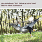 Outdoor Camping Sunshade + Anti-Mosquito Hammock Set Parachute Fabric Net Yarn Anti-Mosquito Hammock(Gray)