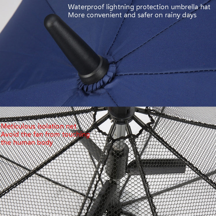 PGM YS005 Golf Umbrella Self-Contained Electric Fan Sunscreen Umbrella(Dark Blue)