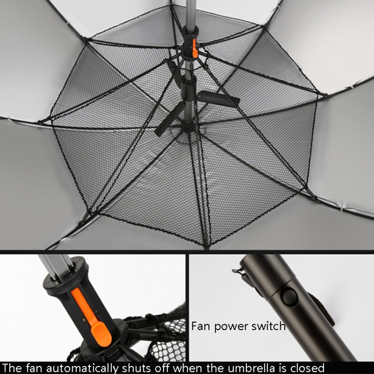 PGM YS005 Golf Umbrella Self-Contained Electric Fan Sunscreen Umbrella(Black)