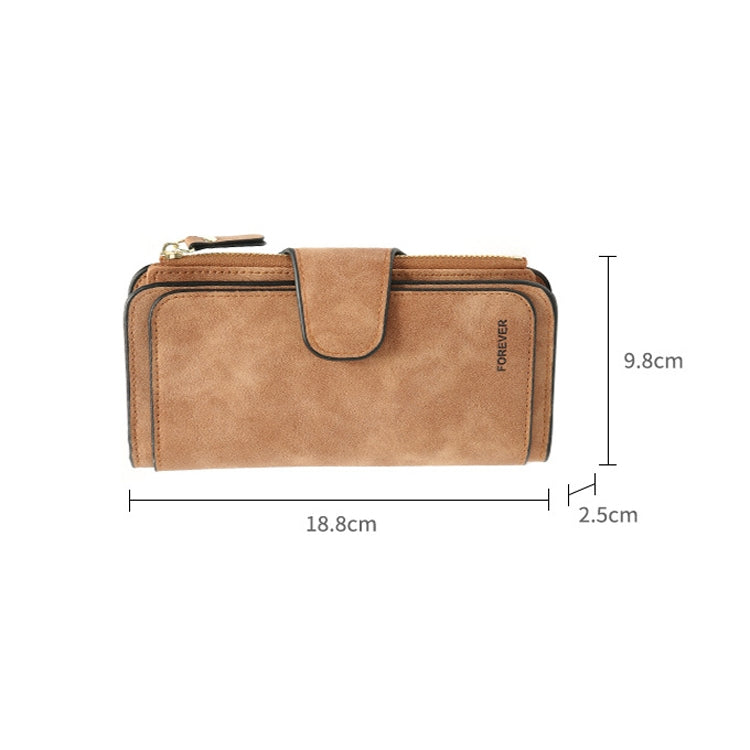 B821 Ladies Frosted Coin Purse PU Leather Clutch Multi-Purpose Long Wallet Large Capacity Card Case(Green)