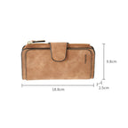 B821 Ladies Frosted Coin Purse PU Leather Clutch Multi-Purpose Long Wallet Large Capacity Card Case(Green)