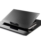 ICE COOREL Laptop Aluminum Alloy Radiator Fan Silent Notebook Cooling Bracket, Space Silver, Six-Fan Space Silver, Six-Fan Tungsten Gold Black