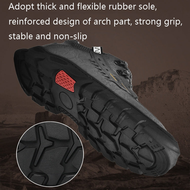 XZ2182 Autumn Men Outdoor Hiking Shoes Cowhide Laced Thick-Soled Men Shoes, 38, 39, 40, 41, 42, 43, 44, 45