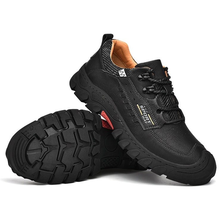 XZ2182 Autumn Men Outdoor Hiking Shoes Cowhide Laced Thick-Soled Men Shoes, 38, 39, 40, 41, 42, 43, 44, 45