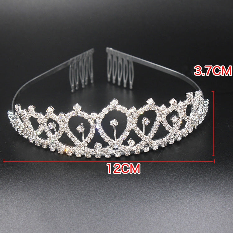 WM-02 Crystal Diamond Birthday Party Wedding Updo Crown, Color: Silver Queen
