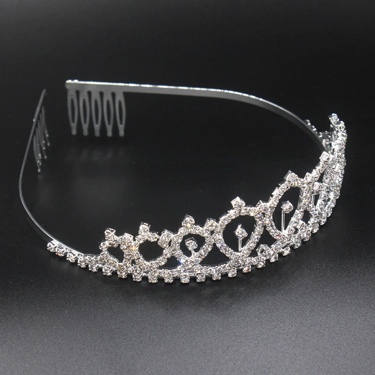 WM-02 Crystal Diamond Birthday Party Wedding Updo Crown, Color: Silver Queen