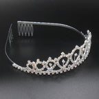 WM-02 Crystal Diamond Birthday Party Wedding Updo Crown, Color: Silver Queen