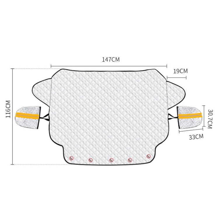 SUITU R-3945 Car Winter Front Glass Snow Shield Defrost Sunshade Thickened Car Clothing, Style: 5 Magnets With Earmuffs