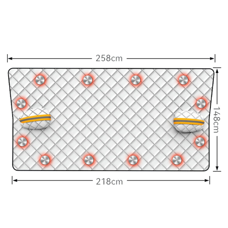 SUITU R-3945 Car Winter Front Glass Snow Shield Defrost Sunshade Thickened Car Clothing, Style: 12 Magnets Three Layers Thickened