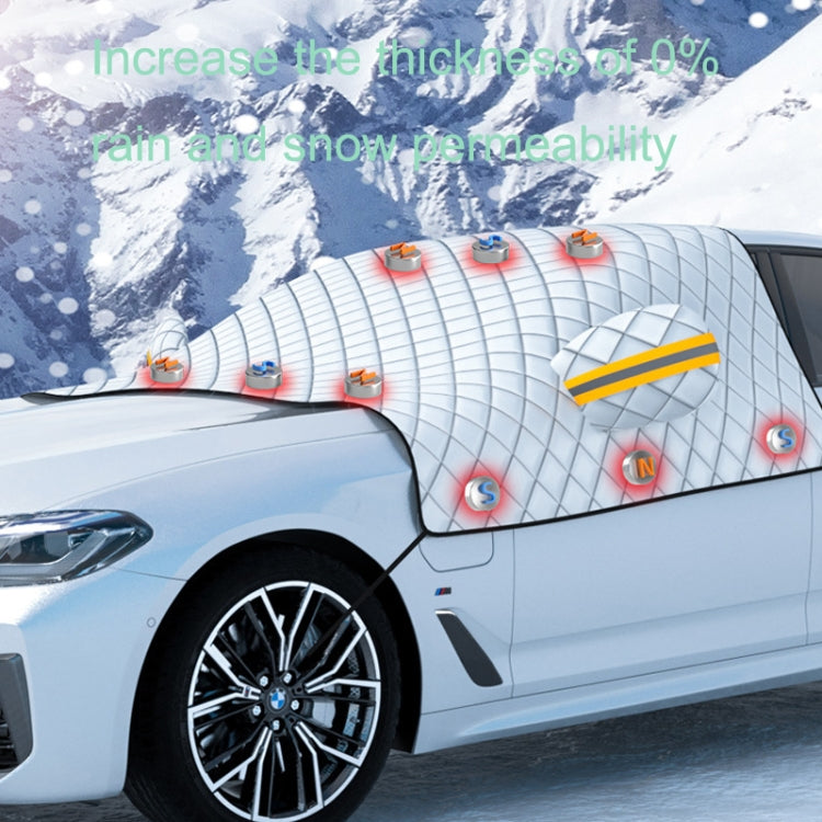 SUITU R-3945 Car Winter Front Glass Snow Shield Defrost Sunshade Thickened Car Clothing, Style: 12 Magnets Three Layers Thickened