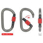 Xinda 25kN Climbing Carabiner Aluminum Alloy D-Shape Screw Gates Lock(Gray)