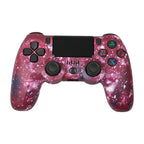 For PS4 Wireless Bluetooth Game Controller With Light Strip Dual Vibration Game Handle, White, Black, Red, Blue, Green, Rose Red, Letter, Line, Fire Ghost, Cartoon, Hulk, Skeleton, Gear, Lightning, Flame, Cloud, Burst, Wood Grain, Star Red             ...