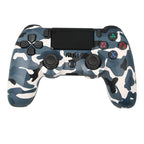 For PS4 Wireless Bluetooth Game Controller With Light Strip Dual Vibration Game Handle, White, Black, Red, Blue, Green, Rose Red, Letter, Line, Fire Ghost, Cartoon, Hulk, Skeleton, Gear, Lightning, Flame, Cloud, Burst, Wood Grain, Star Red             ...