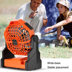 Outdoor Infinitely Variable Speed Portable Large Wind Charging Camping Lighting Fan(Black Orange)