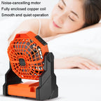 Outdoor Infinitely Variable Speed Portable Large Wind Charging Camping Lighting Fan(Black Orange)