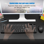 K-Snake WK800 Wireless 2.4G Keyboard Mouse Set Tabletop Computer Notebook Business Office House Use, White, Black