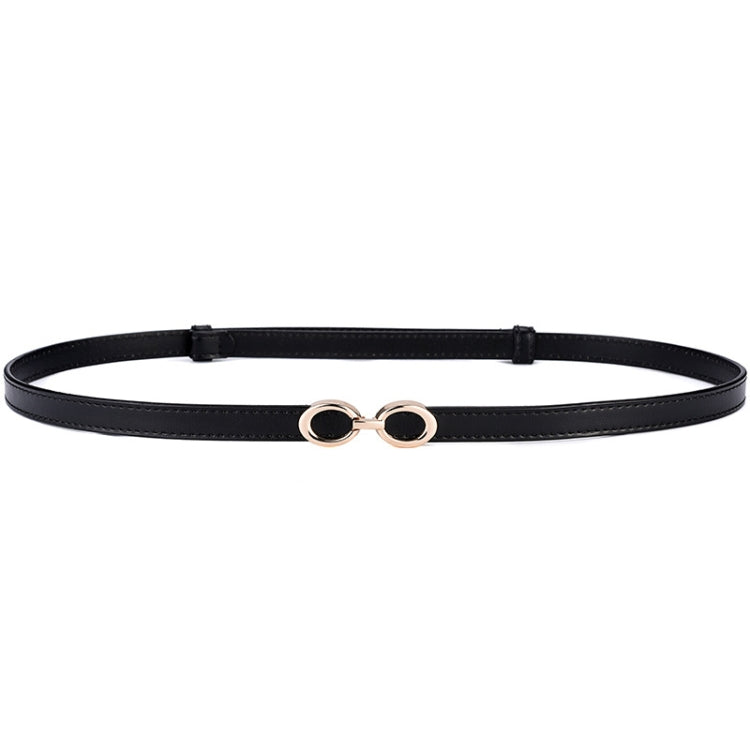 Women Thin Waistband Retro Versatile Clothing Accessories Slim Waist Belt(Black)