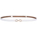 Women Thin Waistband Retro Versatile Clothing Accessories Slim Waist Belt(White)
