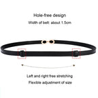 Women Thin Waistband Retro Versatile Clothing Accessories Slim Waist Belt(White)