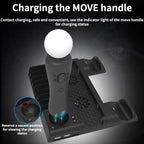 For PS4/PS4 Pro/PS4 Slim Host iplay Dual-seat Charging Multi-function Cooling Base Storage Bracket(Black)