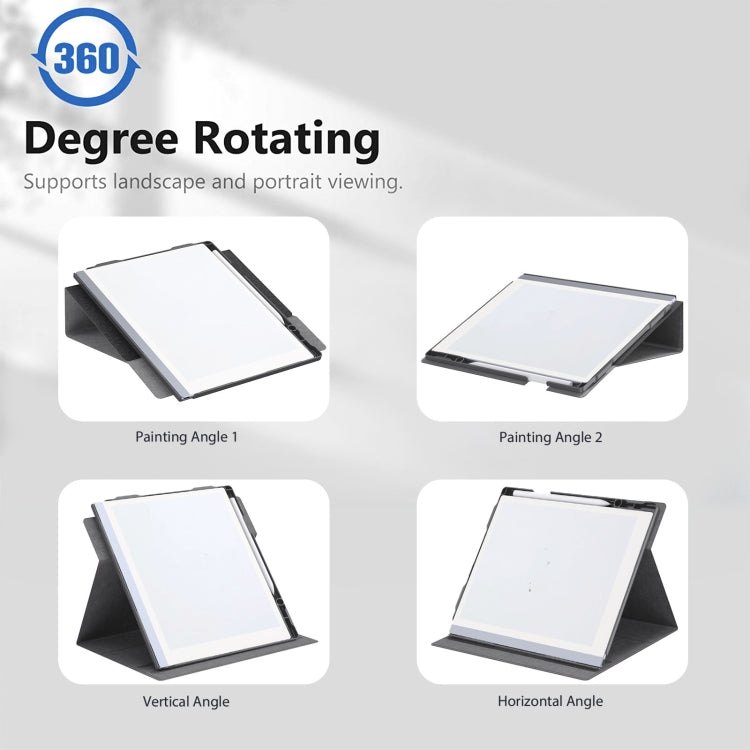 For ReMarkable 2 10.3 Inch 2020 Paper Tablet Case Multi-Viewing Adjustable Folding Book Folio Cover(Black)