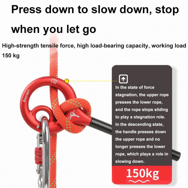 XINDA XD-Q9732 9-shaped Descender Mountain Climbing and Rock Climbing Descent Equipment(Red)