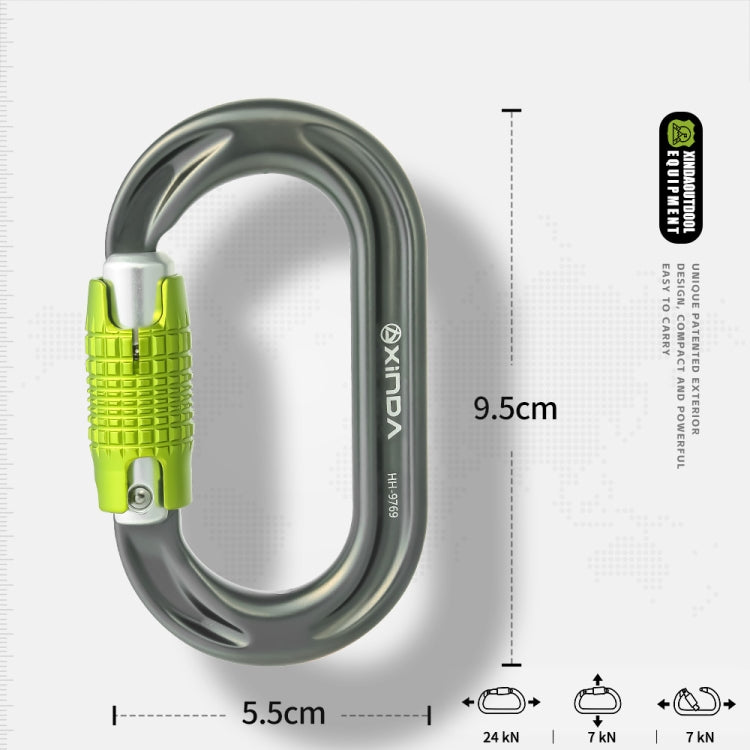 XINDA HH-9769 22/24kN High-strength Outdoor Rock Climbing Load-bearing Lock, Color: Two-stage