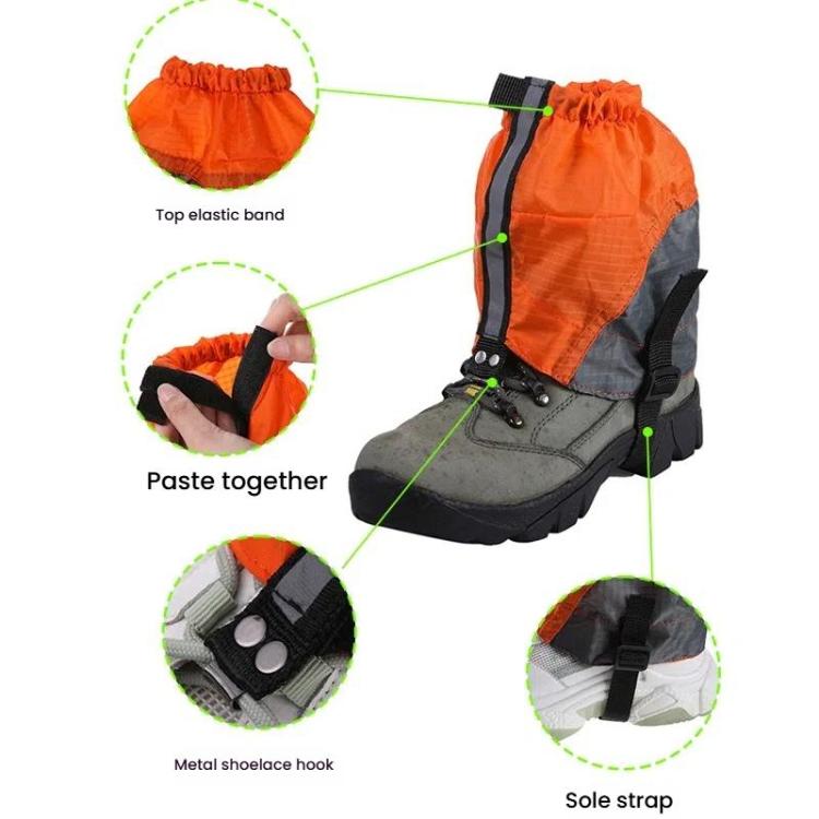 AOTU AT8917 1pair With Reflective Strip Outdoor Mountaineering Hiking Snowproof Footwear Desert Sandproof Shoe Covers(Black)